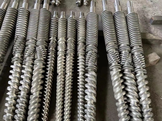 PVC Plastik Ekstruder Makinesi İçin Bimetalik Konik Çift Namlu ve Vida