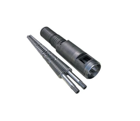 51/105 55/110 92/188 Spc / Lvt Extruder için Bimetalik Konik Çift Vidalı Namlu