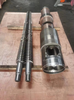 PVC Boru Profili WPC Spc için 38CrMoAl Konik Çift Vidalı ve Namlu 65/132