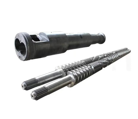 PP PVC ABS Ekstruder Vidası için 38CrMoALA Konik İkiz Çift Vidalı ve Namlulu