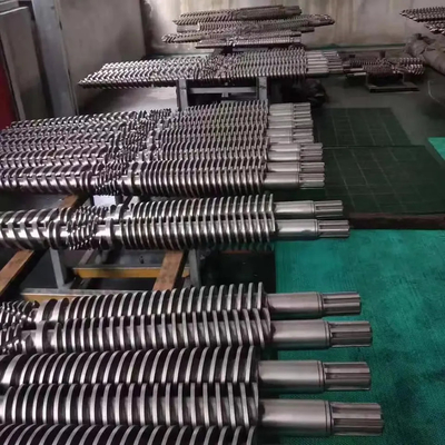 PP PVC ABS Ekstruder Vidası için 38CrMoALA Konik İkiz Çift Vidalı ve Namlulu