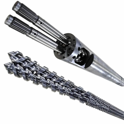 Bimetal veya nitritli paralel çift vida fıçı için çift vida ekstrüder makinesi için plastik makinesi için