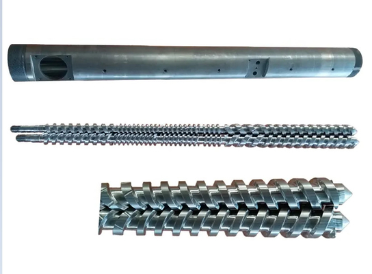 WPC PVC PE Endüstrisi için Bimetal / Nitridli Konik İkiz Ekstrüder vidaları ve fıçıları