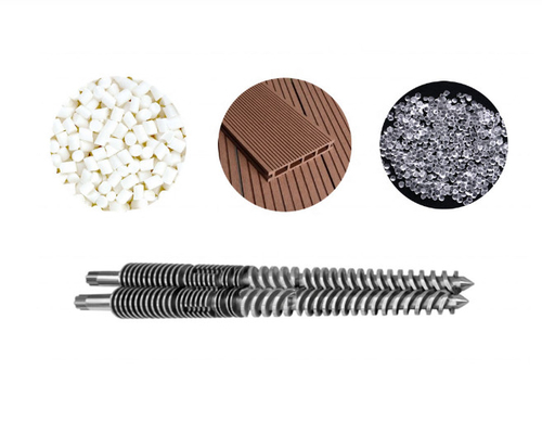 WPC PVC PE Endüstrisi için Bimetal / Nitridli Konik İkiz Ekstrüder vidaları ve fıçıları