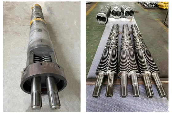 SPC Zemin Ekstrüzyon Makinesi yedek parçası Nitritli veya Bimetal Barrel ve vida