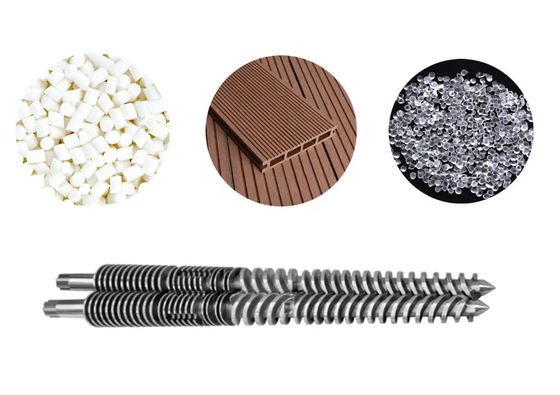 Tekerlekli çift vidalı ekstrüder parçaları tekerlekli plastikleme ve karıştırma için