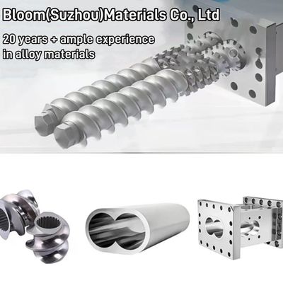 Plastik endüstrisinde polimer kompozisyonu için yüksek hassasiyetli ikiz vida elemanları Paralel ikiz vida ekstrüderleri