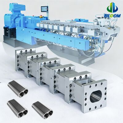 Nikel alaşımlı, aşınma direnci ve yüksek sıcaklık toleransı olan nikel alaşımlı, bimetal ekstrüder vidaları ve fıçıları PP PET PVC ABS plastik ekstrüder için