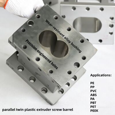 Özel Nikel Alaşımı Çift vida fıçı, aşınma direnci ve yüksek torklu ekstrüzyon için modüler tasarım